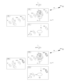 Carburetor Diagram and Parts List for 83132-0019-F1  Briggs and Stratton Engine
